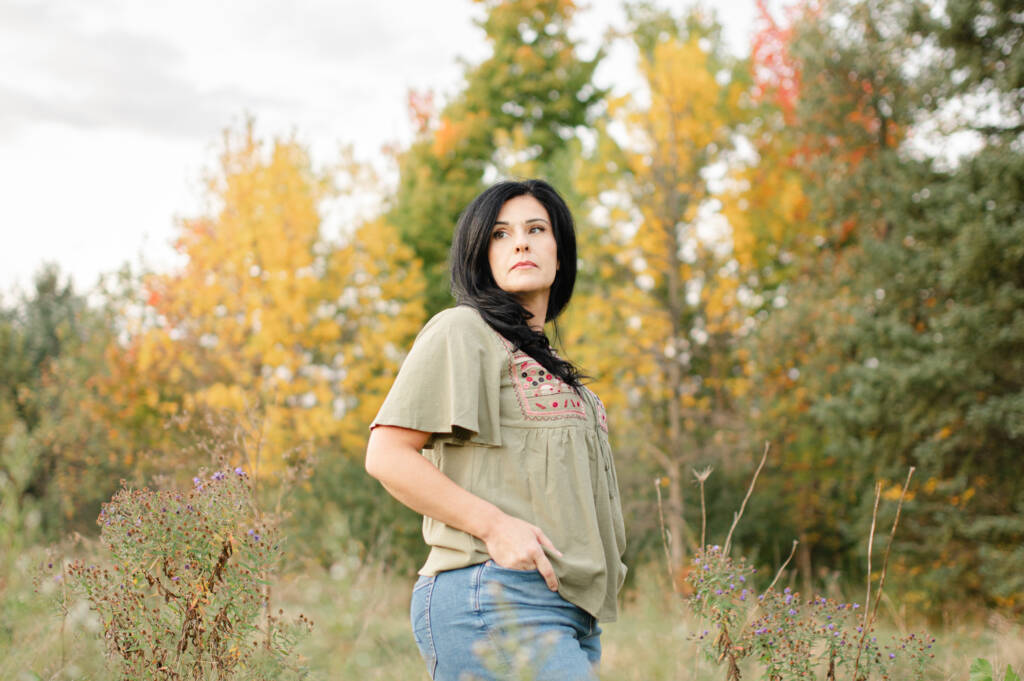 Women's personal branding photography during a fall photography session in Bolton Ontario